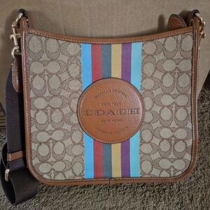 Coach Signature Stripe Crossbody Bag